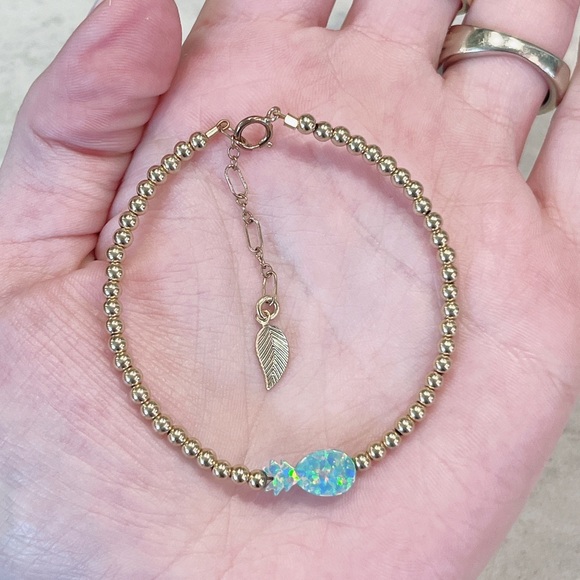 hazel Jewelry 4k Gold Filled Hazel Bracelet Turquoise Pineapple